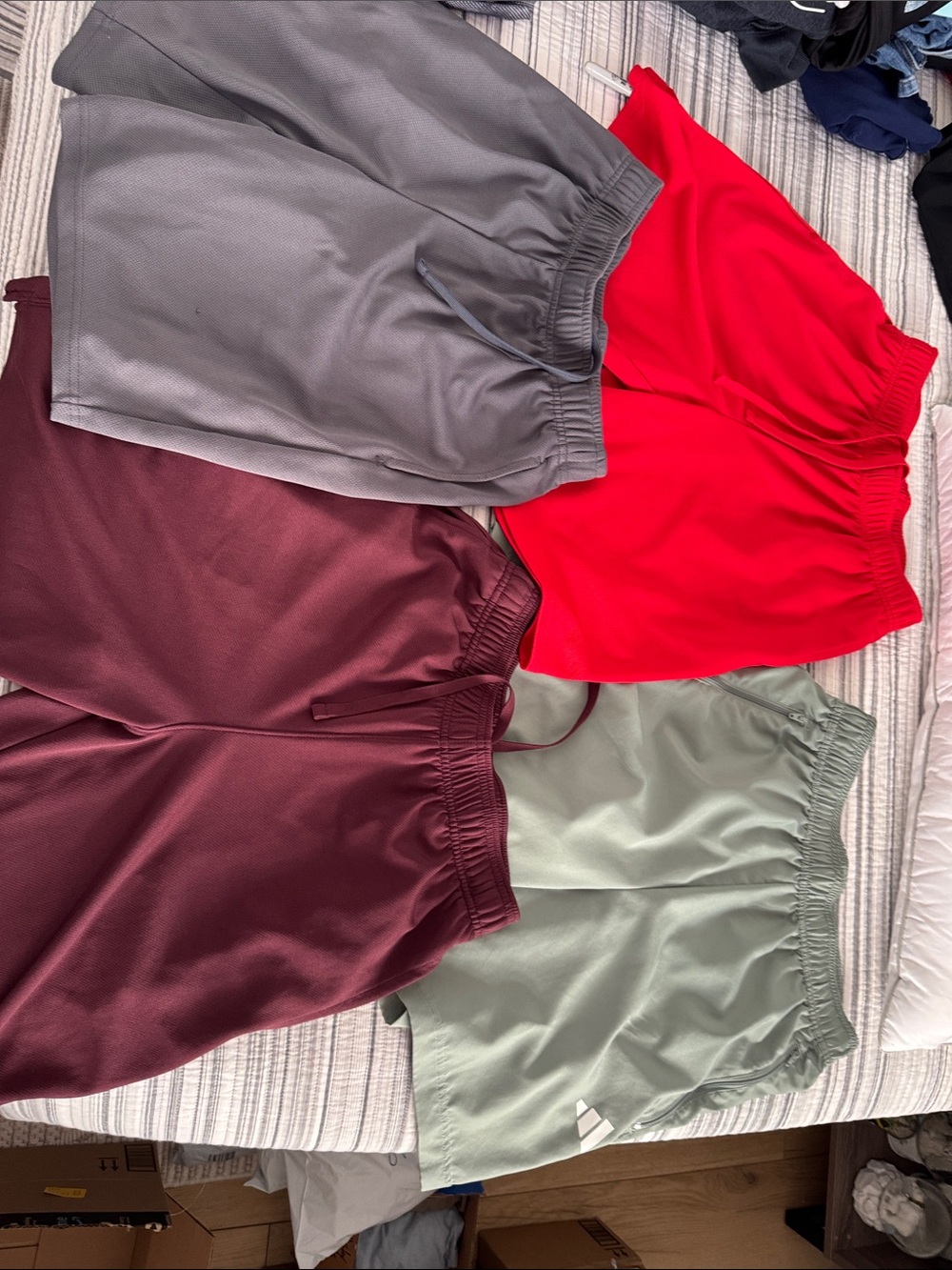 Men’s  Athletic Shorts Pack - Red, Gray, Burgundy, Sage